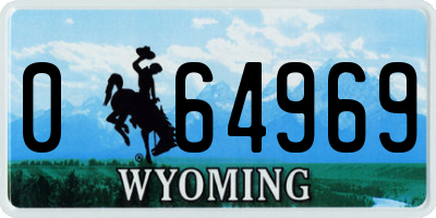 WY license plate 064969