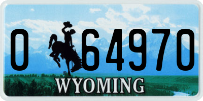 WY license plate 064970