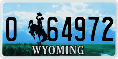 WY license plate 064972