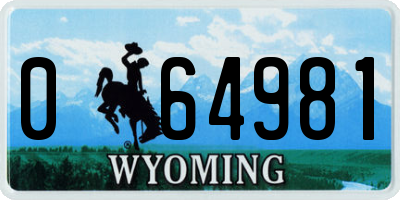 WY license plate 064981