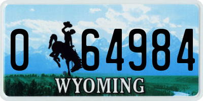 WY license plate 064984