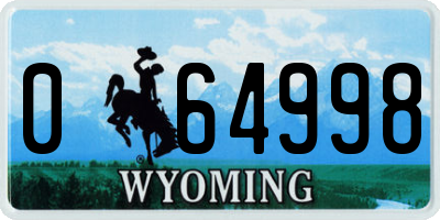 WY license plate 064998