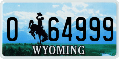 WY license plate 064999