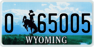 WY license plate 065005