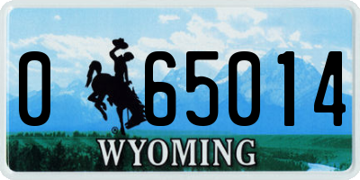 WY license plate 065014