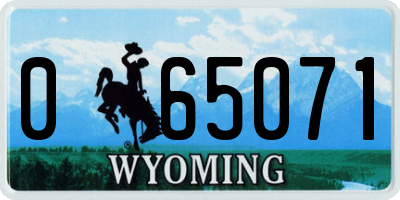 WY license plate 065071