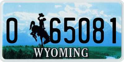 WY license plate 065081