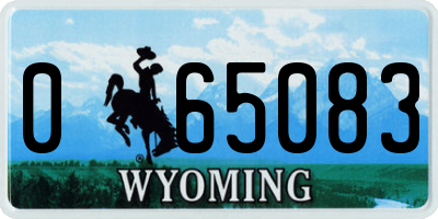 WY license plate 065083