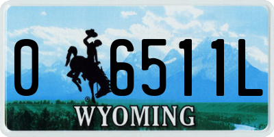 WY license plate 06511L