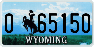 WY license plate 065150
