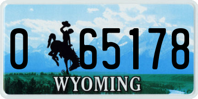 WY license plate 065178