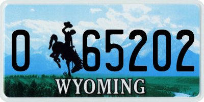 WY license plate 065202