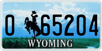 WY license plate 065204