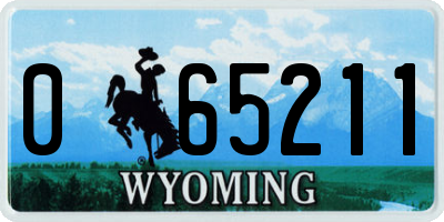 WY license plate 065211