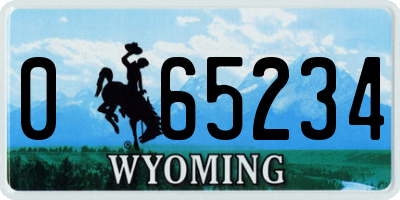 WY license plate 065234