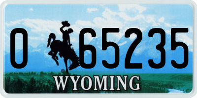 WY license plate 065235