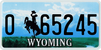 WY license plate 065245