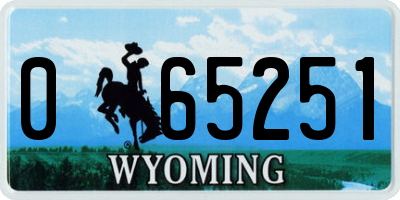 WY license plate 065251