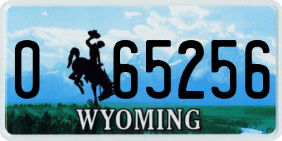WY license plate 065256