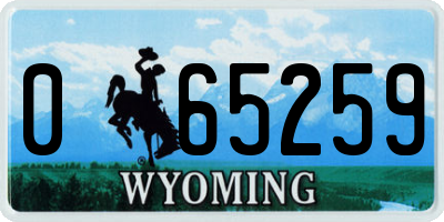 WY license plate 065259