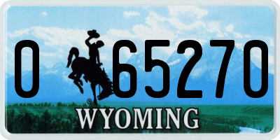 WY license plate 065270