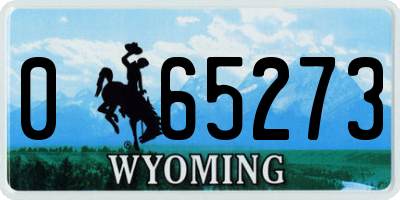WY license plate 065273