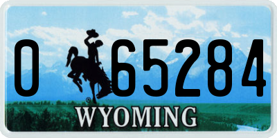 WY license plate 065284