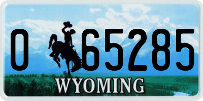 WY license plate 065285