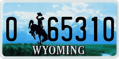 WY license plate 065310
