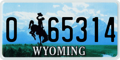 WY license plate 065314