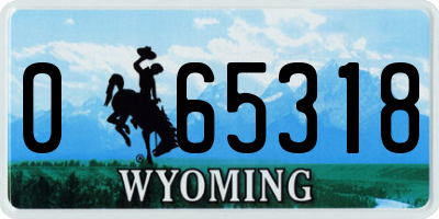 WY license plate 065318