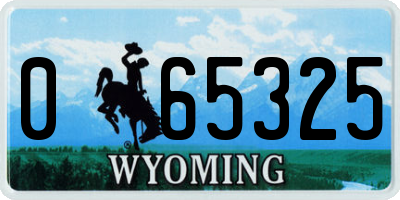WY license plate 065325
