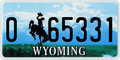 WY license plate 065331