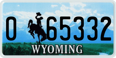 WY license plate 065332