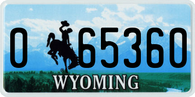 WY license plate 065360