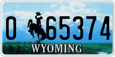 WY license plate 065374
