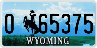WY license plate 065375