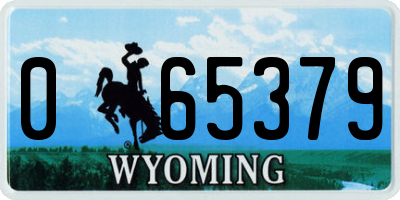 WY license plate 065379