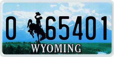 WY license plate 065401