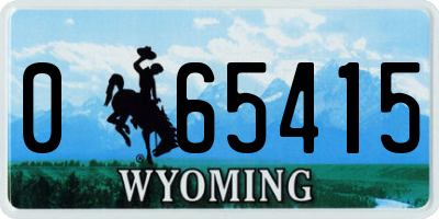 WY license plate 065415