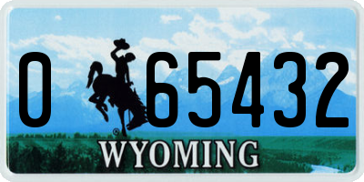 WY license plate 065432