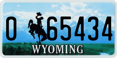 WY license plate 065434