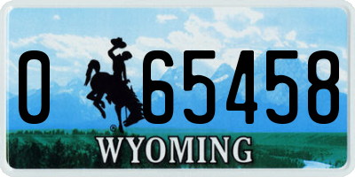WY license plate 065458