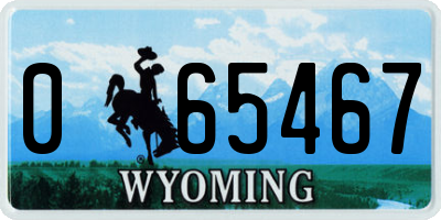 WY license plate 065467