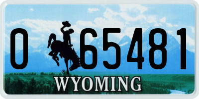 WY license plate 065481