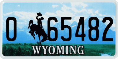 WY license plate 065482