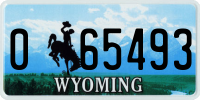 WY license plate 065493