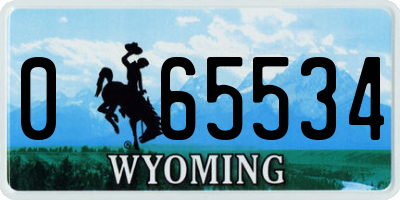 WY license plate 065534