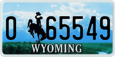 WY license plate 065549