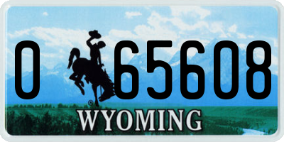 WY license plate 065608